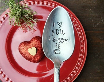 I Love You A Latte, Coffee Spoon, Stamped Spoon, Tea Spoon, Spoon Me Maryland, Birthday, Co-Worker Gift, Silverware, Coffee Gift