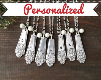 Initial Necklace, Valentine's Day Gift, Spoon Jewelry, Silverware Jewelry, Best Friend Gift, , Mother's  Day Gift, Gifts Under 25, Pendant