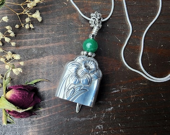Angel Bell Necklace, 24" Silverware Pendant, Silverware Jewelry, Knife Pendant, Grace, Have Faith, Mother's Day, Spoon Me Maryland