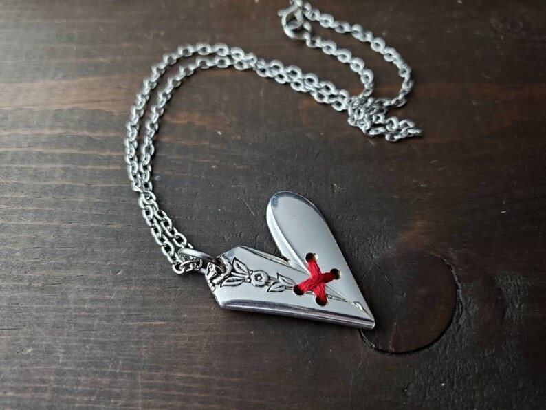 I Love You Soldered Heart Friend Gift Silverware Jewelry Heart Necklace Spoon Heart Jewelry Valentine/'s Day Gifts For Her