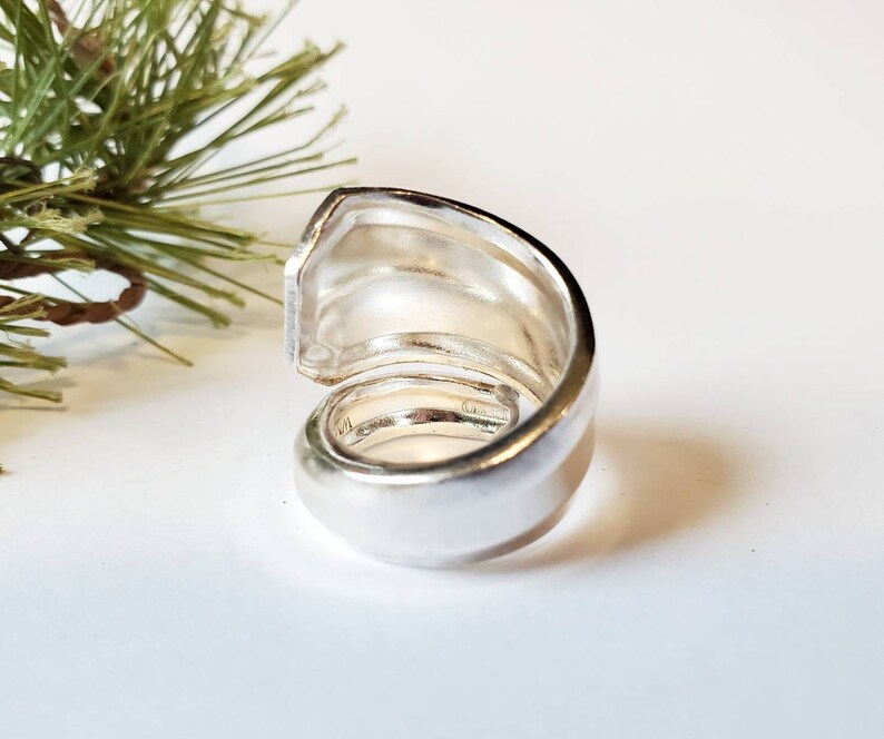 Floral Ring Gifts for Her Boho Ring Vintage Spoon Ring Silverware Jewelry Silver Spoon Ring Size 4.5 Spoon Ring