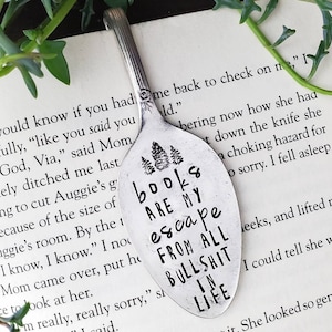 Stamped Vintage Spoon Bookmark, Book Lover Gift