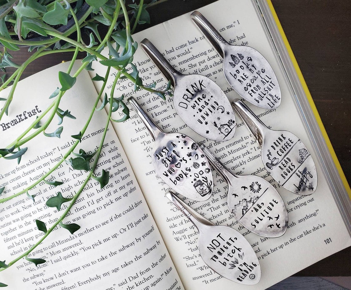Balance Funny Stamped Spoon Bookmark, Repurposed Vintage Silverware - Etsy