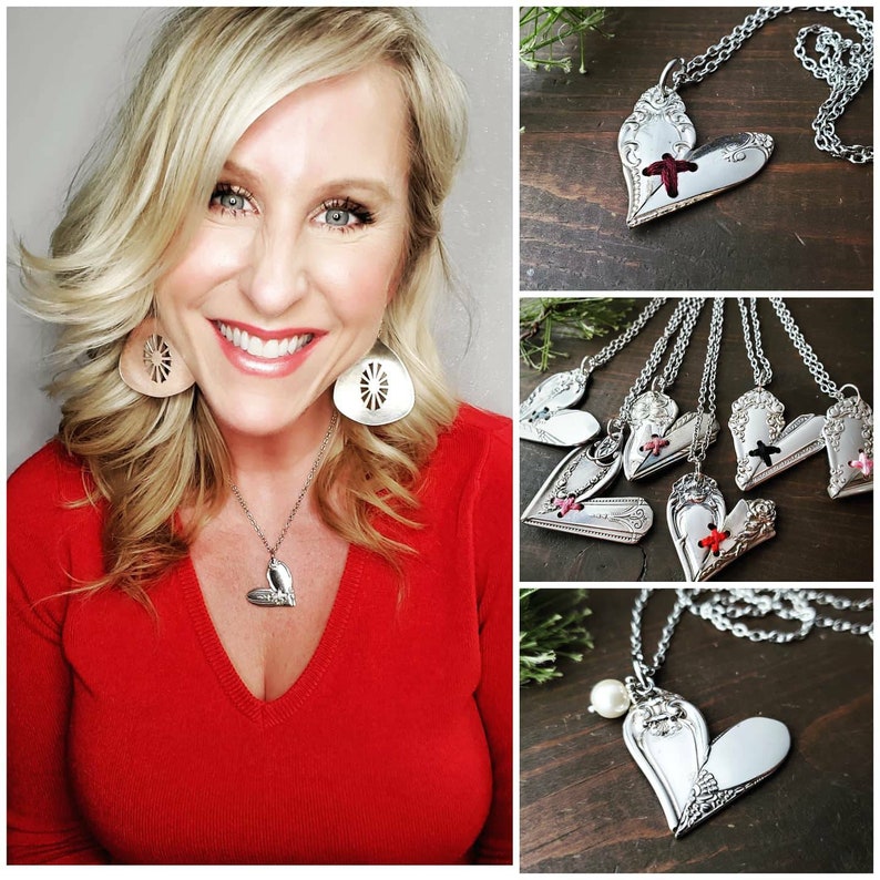 I Love You Soldered Heart Friend Gift Silverware Jewelry Heart Necklace Spoon Heart Jewelry Valentine/'s Day Gifts For Her