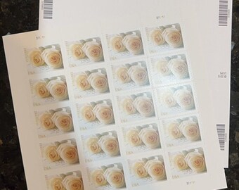 Wedding White Rose Forever Stamps 2011 - Complete sheet of 20 Stamps