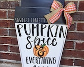 Pumpkin Spice Latte Door Hanger, Pumpkin Spice Coffee Door Hanger, Fall Door Hanger, Fall Wreath, Pumpkin Door Hanger,Halloween Door Hanger