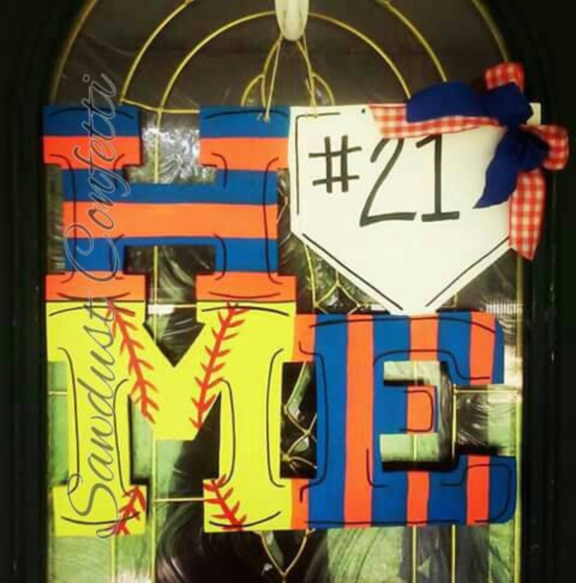 Baseball Door Hanger Softball Door Hanger Home Plate Door Etsy