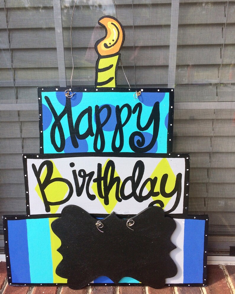 Birthday Cake Door Hanger Birthday Door Hanger Cake Door Etsy