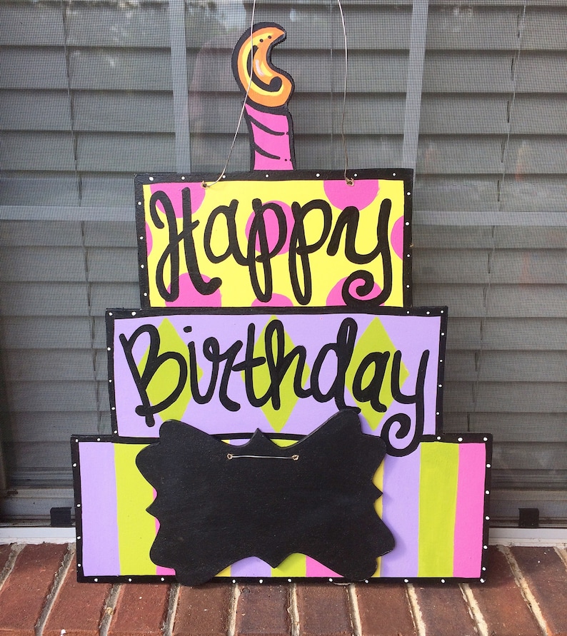 Birthday Cake Door Hanger Birthday Door Hanger Cake Door Etsy