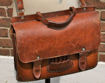 Vintage Messengerbag Umhängetasche Leder 1970