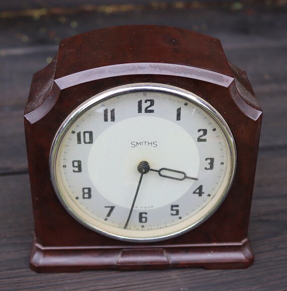 Antique Smith Mantel Fireplace Clock Bakelite 40th - Australia