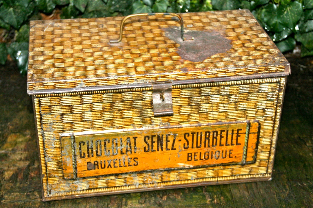 Antique Tin Box Shop Display Chocolat Senez Sturbelle 20th Etsy