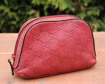 Vintage Gucci cosmetic bag red