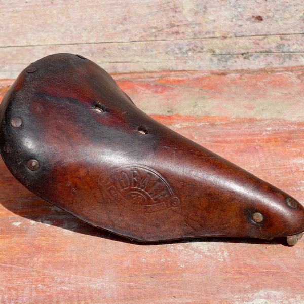 Antica sella per bicicletta in cuoio "Ideale" 1940