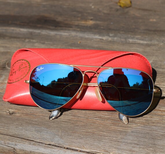 Vintage Sunglases Aviator Ray Ban blue mirror