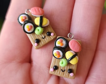 Sushi Board Charm, Kawaii Charm, Stitch Marker, Food Charm
