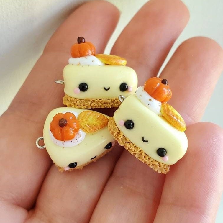 Kawaii Pumpkin Cheesecake Charm, Polymer Clay Charm, Knitting Charm, Food  Charm, Knitting Notion, Progress Keeper