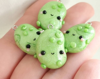 Kawaii Polymer Clay Pickle Charm, Stickmaskmarkör