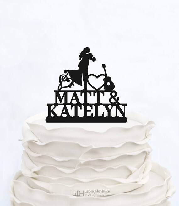 CUSTOM CAKE TOPPER fishing/_Initials Cake Topper/_Wedding Cake topper with dog/_Made in italy/_Custom cake topper/_/_Personalized cake topper