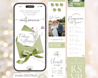 Digital Wedding Invitation with RSVP, Countdown & Music | Editable Canva Wedding Website Template