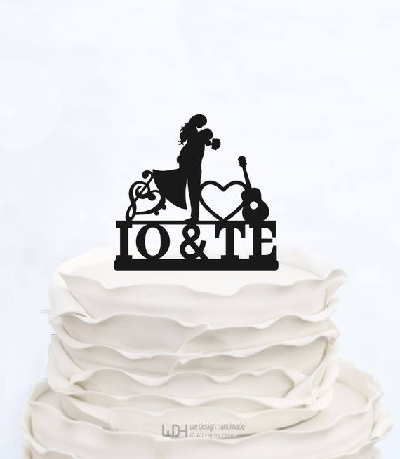 Music Note Cake Topper Written Cake Topper Music Wedding Cake Etsy