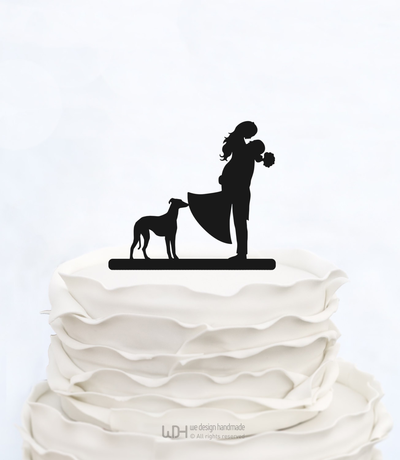 Wedding Cake Topper With Dog_couple Silhouette - Etsy