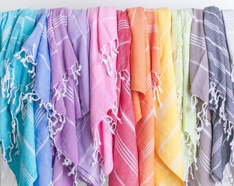 6 pcs towel set Quick Dry Rainbow Color Shower Towels - 6 Different Beach Towels