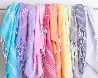 Vibrant Summer Colors Beach and Shower Towel Set of 3 - Quick Dry, Healthy Cotton Towel - Best Seller for Beach, Pool, and Bath