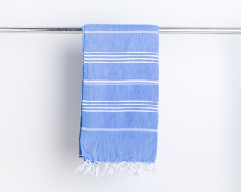 Blue Turkish Towel Set of 3 - Turkish Beach Towel Set - Beautiful Shades of Blue Body Towels