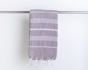 Turkish Towel - Brown Peshtemal Bath Towel - Fashionable Brown Color for Summer - Versatile Beach Towel and Blanket