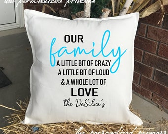 Our Family Custom Cushion Cover, Custom Family Pillow, Personalized Family Pillow, Family, Couple Gift, Personalized Gift, Family, Custom