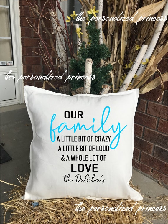 personalized family pillow