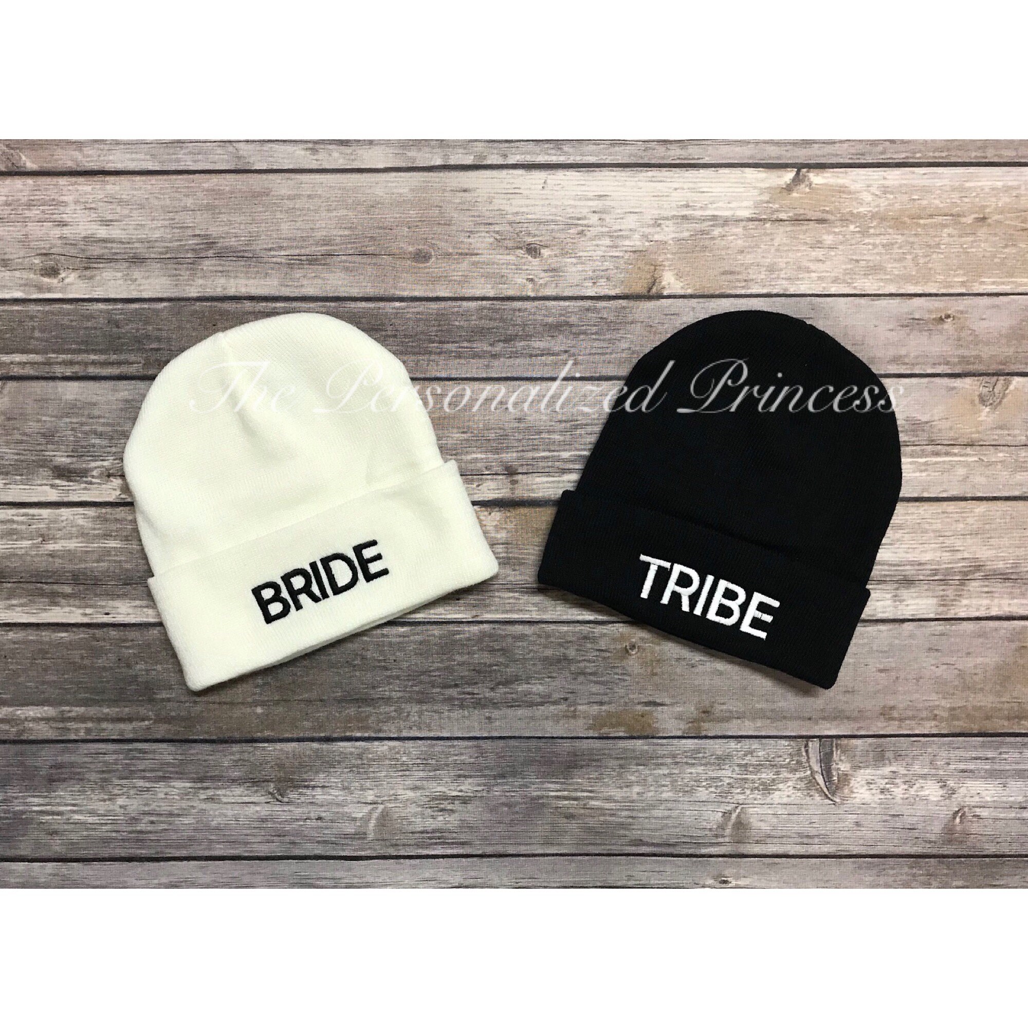 Funky Junque Women's 'Bride' & 'Bride Tribe' Beanie - Embroidered Knit Skull Cap For Bachelorette Parties - View #7