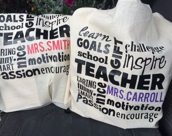 Personalized Teacher Totes, teacher gifts, personalized gift, teacher bag, teacher tote, custom teacher gift, teacher appreciation gifts