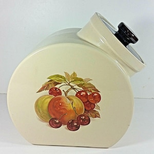 McCoy Pottery Fruit Cookie Jar 9in Vintage Tilt Canister Harvest Festival Rare