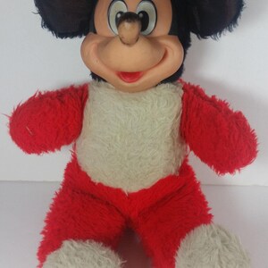 Vintage Mickey Mouse Plush 13in Disney Productions Stuffed Animal Rubber Face