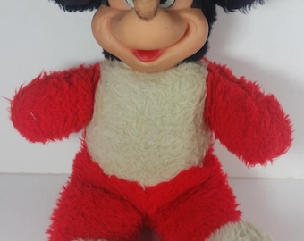 Vintage Mickey Mouse Plush 13in Disney Productions Stuffed Animal Rubber Face