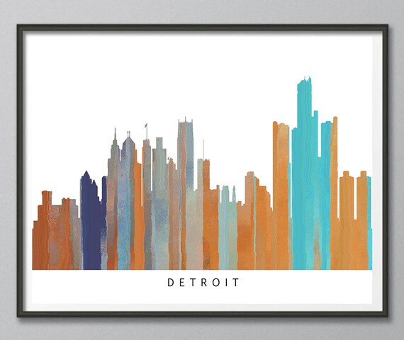 Detroit Skyline Art Print City Poster Wall Travel Decor Home Abstract - Detroit Skyline Wall Art Detroit Skyline Art Print City Poster Wall Travel Decor Home Abstract - Detroit Skyline Wall Art