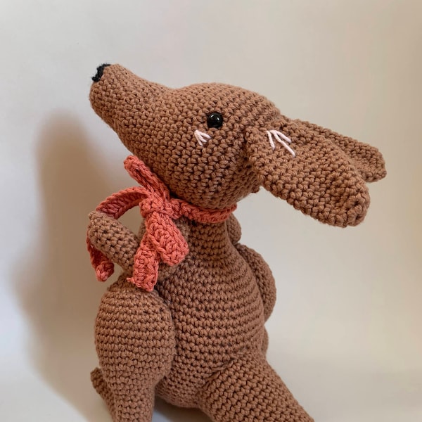Léon kangaroo- Crochet amigurumi, PATTERN ONLY, stuffed animal toy pattern, English