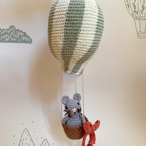 Hot air balloon, amigurumi, PATTERN ONLY, pdf Stuffed Animal Decoration Pattern, ENGLISH only