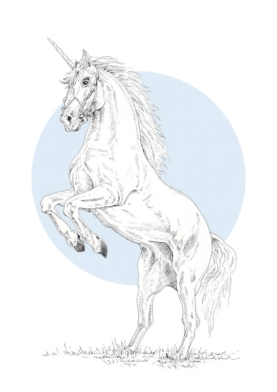 Estampado de unicornio Animal nacional de Escocia Símbolo - Etsy México Estampado de unicornio Animal nacional de Escocia Símbolo - Etsy México