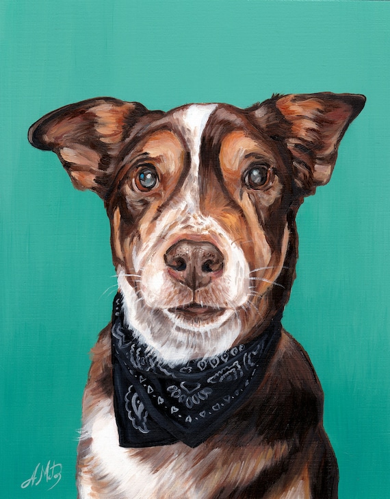 Custom dog painting pet gift custom pet painting animal painting custom portrait painting birthday gift pet loss dog drawing