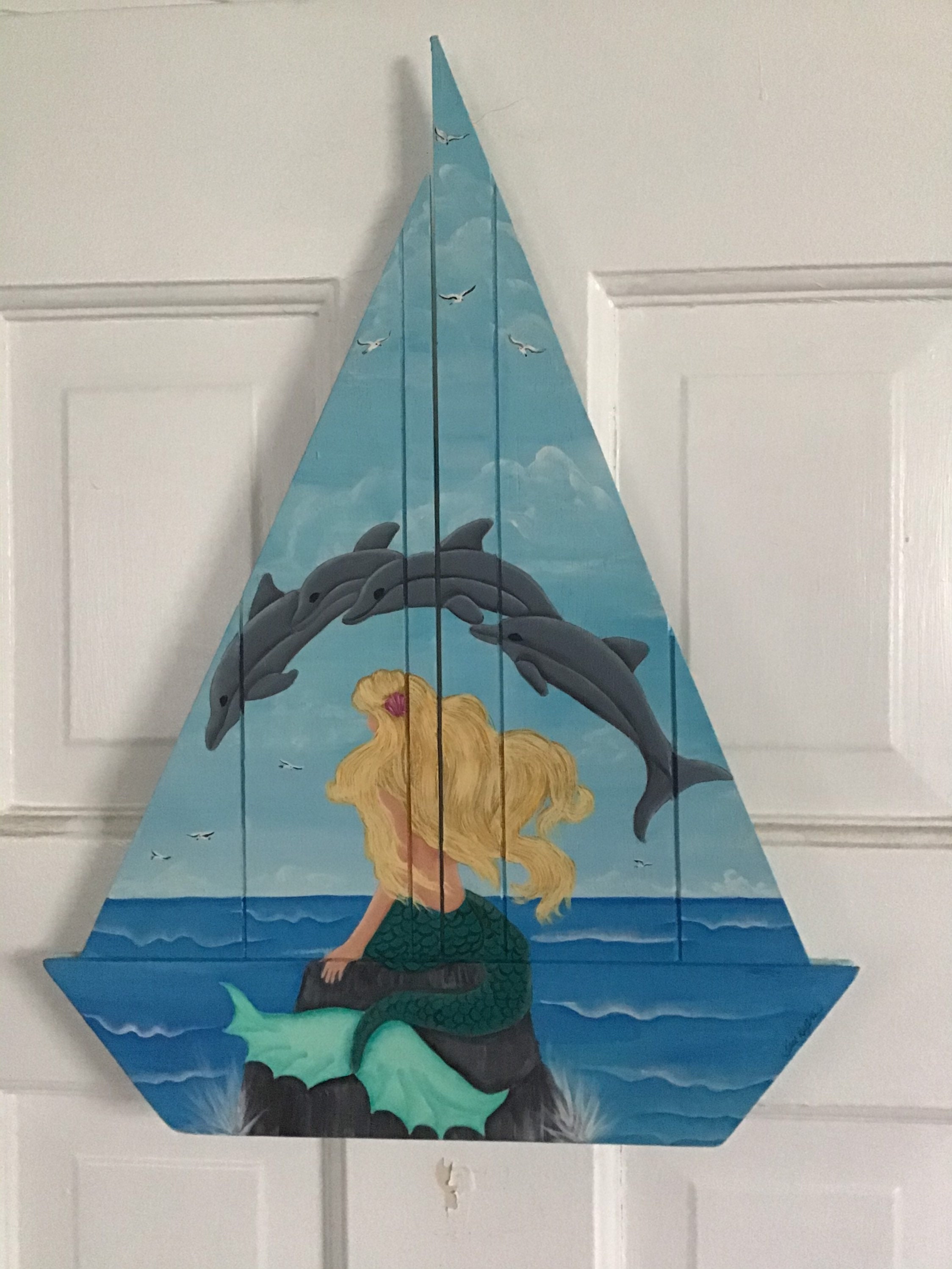 Beach Wall Decor, Mermaid Door Decoration, Mermaid Wall Decor, Coastal ...