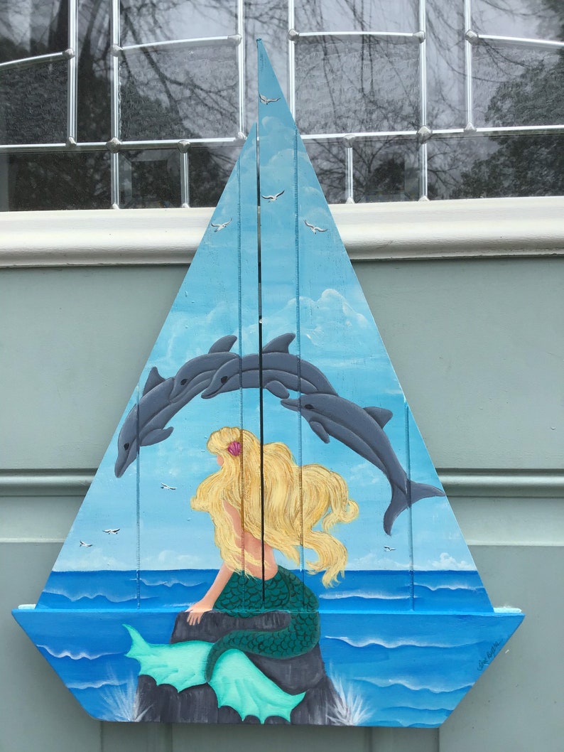 Beach Wall Decor, Mermaid Door Decoration, Mermaid Wall Decor, Coastal ...
