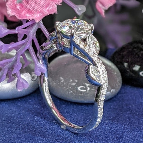 Flower vine engagement best sale ring