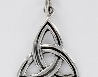 Celtic Knot Silver Pendant, Irish Mythology,  16" Cable Chain