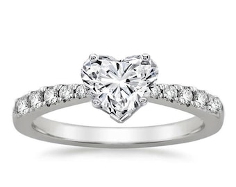 Heart Shaped Moissanite Engagement Ring