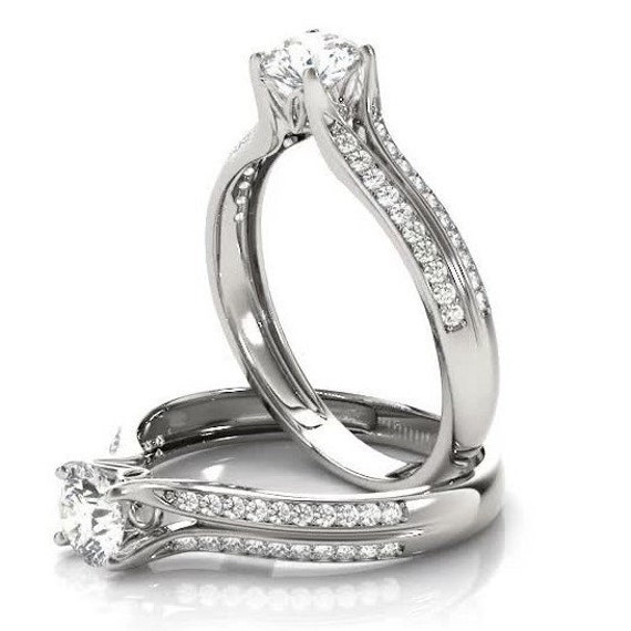 Double row diamond engagement ring best sale