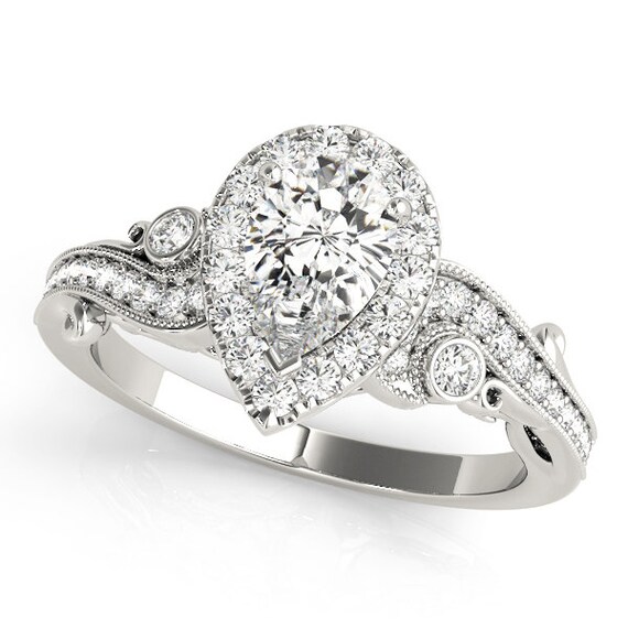 Swirl halo engagement ring deals