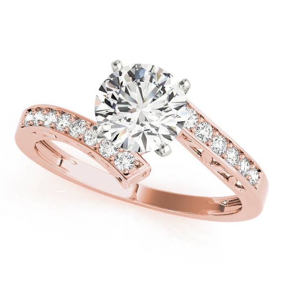 MDC Diamonds Heart Shape Diamond Butterfly Engagement Ring & Matching Wedding Band